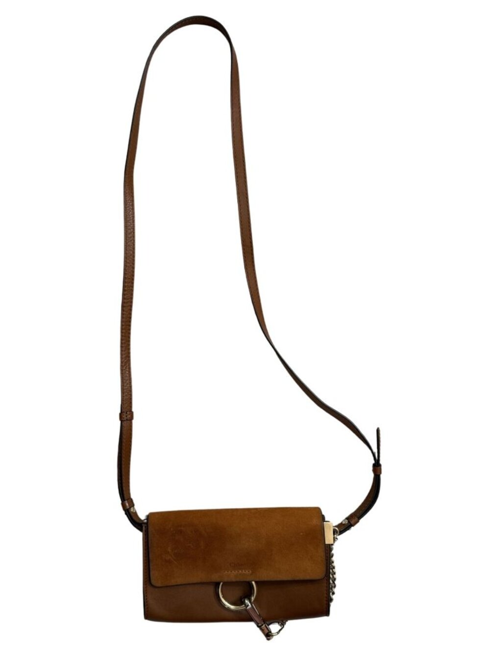 Chloe Faye Brown Suede Leather Mini Bag GUC